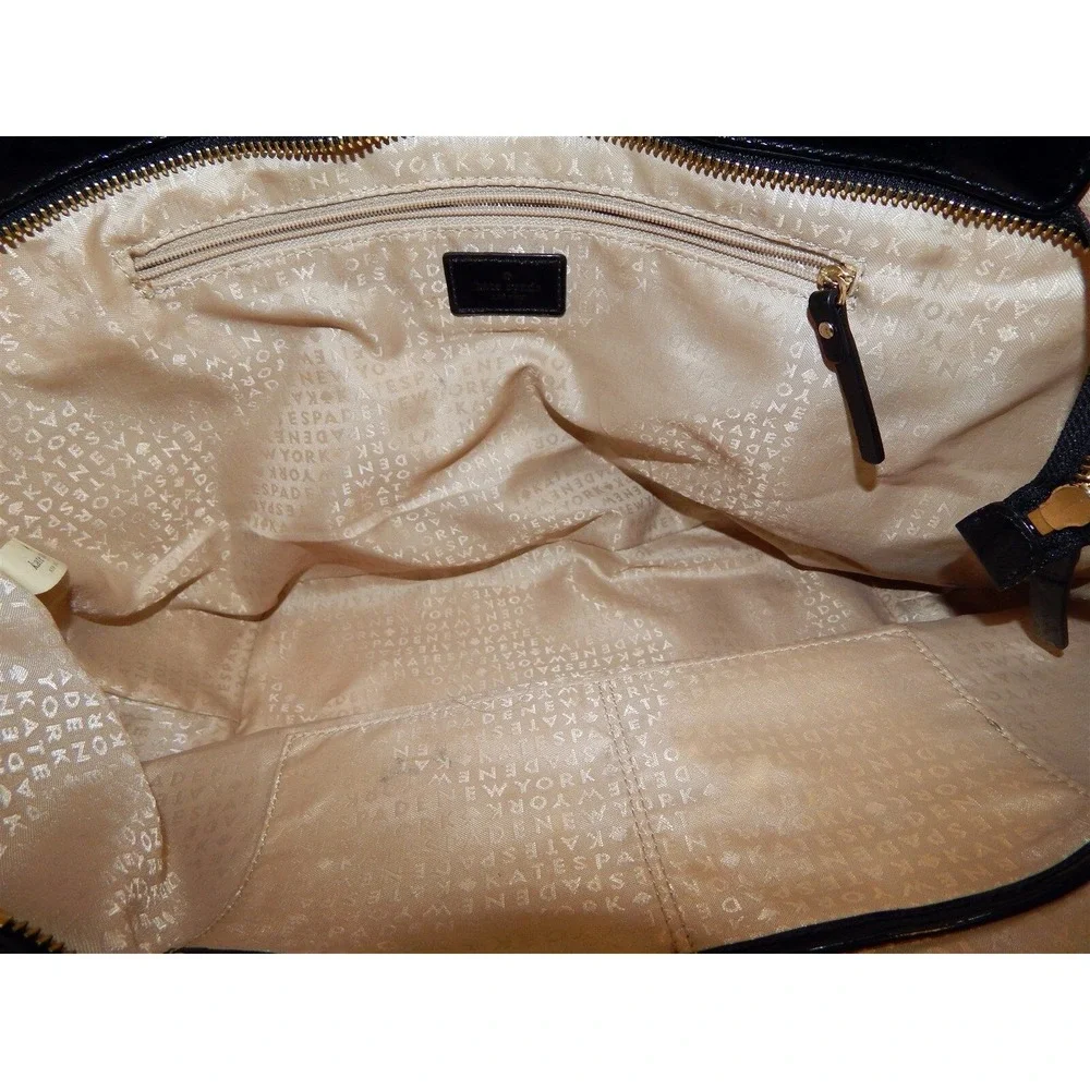 Kate Spade New York Black Patent‎ Perforated Logo Tote Bag